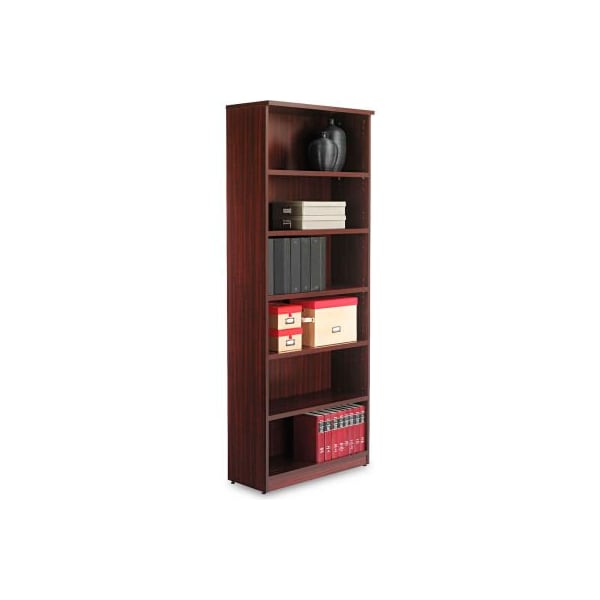Alera Bookcase with 6 Shelves - 31-3/4"W x 14"D x 80-3/8"H - Mahogany - Valencia Series ALEVA638232MY - main